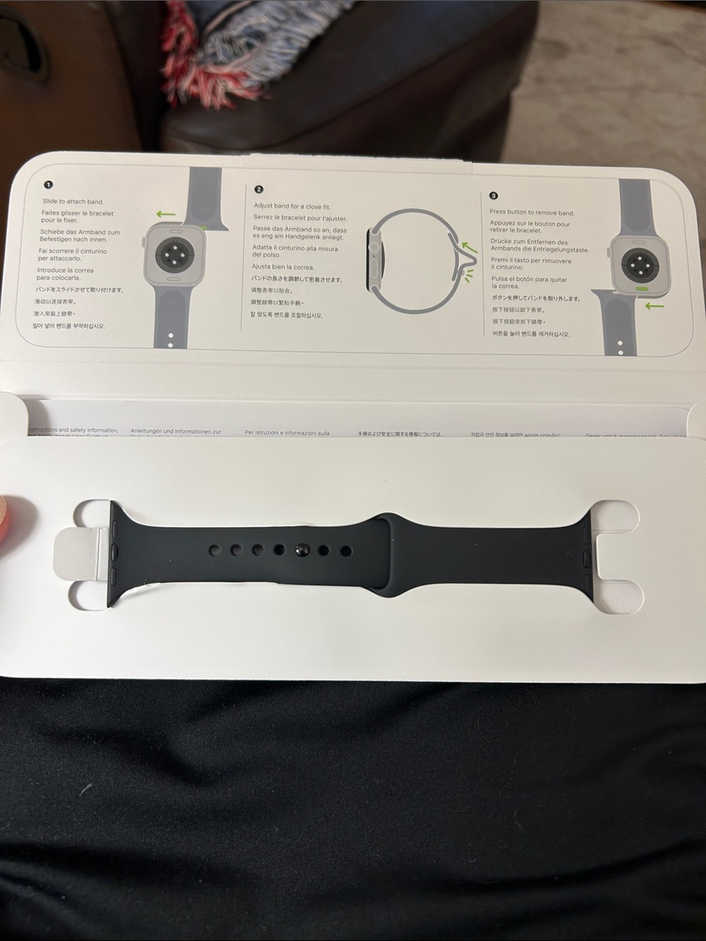 S/M Apple Black Sport Band for Apple Watch - Replacement Silicone Wristband
